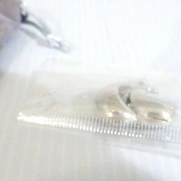 .925 TEARDROP Earrings Silver Tone w/ .925 Posts & Gift Pouch Stocking Stuffer - Picture 2 of 10